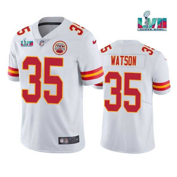 Men & Women & Youth Kansas City Chiefs #35 Jaylen Watson White Super Bowl LVII Patch Vapor Untouchable Limited Stitched Jersey->kansas city chiefs->NFL Jersey